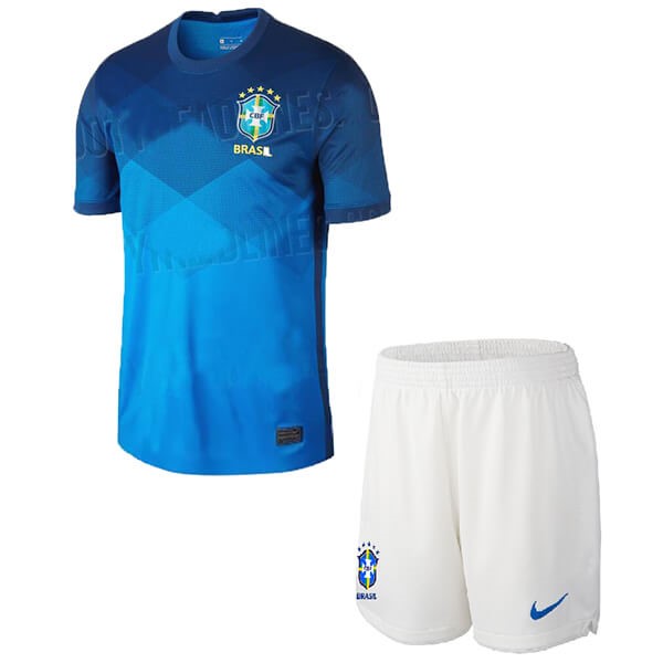 Camiseta Brasil Replica Segunda Ropa Niños 2020 Azul